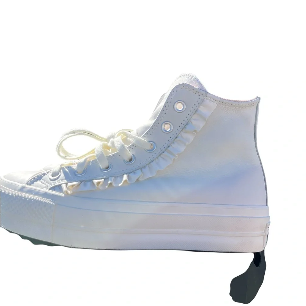 Converse Chuck Taylor All Star‎ Lift High Top Vintage White Ruffle 9.5 - Picture 3 of 5
